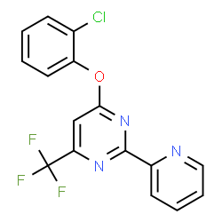 ChemSpider 2D Image | 4-(2-Chlorophenoxy)-2-(2-pyridinyl)-6-(trifluoromethyl)pyrimidine | C16H9ClF3N3O