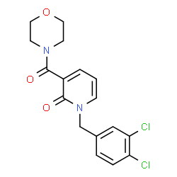 ChemSpider 2D Image | 1-(3,4-Dichlorobenzyl)-3-(4-morpholinylcarbonyl)-2(1H)-pyridinone | C17H16Cl2N2O3