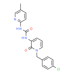 ChemSpider 2D Image | 1-[1-(4-Chlorobenzyl)-2-oxo-1,2-dihydro-3-pyridinyl]-3-(5-methyl-2-pyridinyl)urea | C19H17ClN4O2
