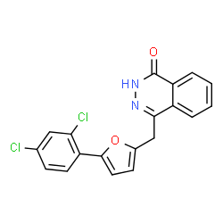 ChemSpider 2D Image | 4-{[5-(2,4-Dichlorophenyl)-2-furyl]methyl}-1(2H)-phthalazinone | C19H12Cl2N2O2