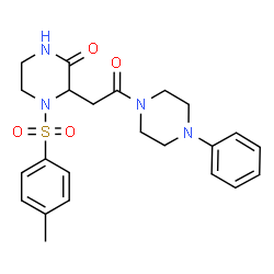 ChemSpider 2D Image | 3-(2-oxo-2-(4-phenylpiperazin-1-yl)ethyl)-4-(p-tolylsulfonyl)piperazin-2-one | C23H28N4O4S