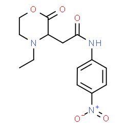 ChemSpider 2D Image | 2-(4-Ethyl-2-oxo-3-morpholinyl)-N-(4-nitrophenyl)acetamide | C14H17N3O5