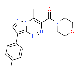 ChemSpider 2D Image | [8-(4-Fluorophenyl)-4,7-dimethylpyrazolo[5,1-c][1,2,4]triazin-3-yl](4-morpholinyl)methanone | C18H18FN5O2