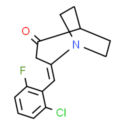 ChemSpider 2D Image | (2E)-2-(2-Chloro-6-fluorobenzylidene)-1-azabicyclo[3.2.2]nonan-4-one | C15H15ClFNO