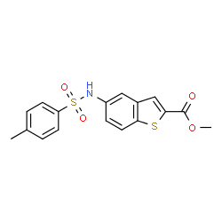 ChemSpider 2D Image | Methyl 5-{[(4-methylphenyl)sulfonyl]amino}-1-benzothiophene-2-carboxylate | C17H15NO4S2