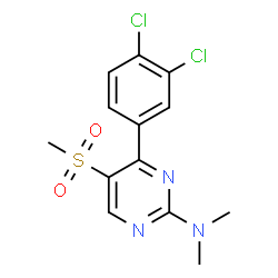ChemSpider 2D Image | 4-(3,4-Dichlorophenyl)-N,N-dimethyl-5-(methylsulfonyl)-2-pyrimidinamine | C13H13Cl2N3O2S