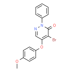 ChemSpider 2D Image | 4-Bromo-5-(4-methoxyphenoxy)-2-phenyl-3(2H)-pyridazinone | C17H13BrN2O3
