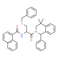 ChemSpider 2D Image | N-[3-(Benzylsulfanyl)-1-(4,4-dimethyl-1-phenyl-3,4-dihydro-2(1H)-isoquinolinyl)-1-oxo-2-propanyl]-1-naphthamide | C38H36N2O2S