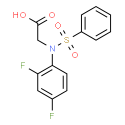 ChemSpider 2D Image | N-(2,4-Difluorophenyl)-N-(phenylsulfonyl)glycine | C14H11F2NO4S
