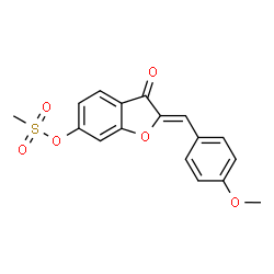 ChemSpider 2D Image | (2Z)-2-(4-Methoxybenzylidene)-3-oxo-2,3-dihydro-1-benzofuran-6-yl methanesulfonate | C17H14O6S