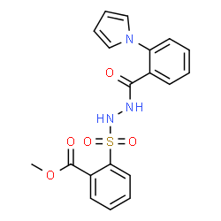 ChemSpider 2D Image | Methyl 2-({2-[2-(1H-pyrrol-1-yl)benzoyl]hydrazino}sulfonyl)benzoate | C19H17N3O5S