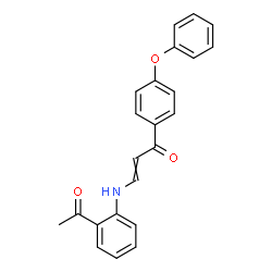 ChemSpider 2D Image | 3-[(2-Acetylphenyl)amino]-1-(4-phenoxyphenyl)-2-propen-1-one | C23H19NO3