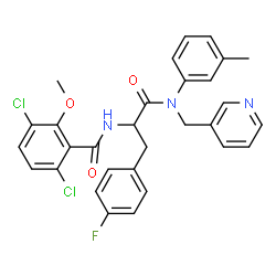 ChemSpider 2D Image | Nalpha-(3,6-Dichloro-2-methoxybenzoyl)-4-fluoro-N-(3-methylphenyl)-N-(3-pyridinylmethyl)phenylalaninamide | C30H26Cl2FN3O3