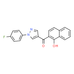 ChemSpider 2D Image | [1-(4-Fluorophenyl)-1H-pyrazol-4-yl](1-hydroxy-2-naphthyl)methanone | C20H13FN2O2