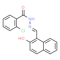 ChemSpider 2D Image | 2-Chloro-N'-[(E)-(2-hydroxy-1-naphthyl)methylene]benzohydrazide | C18H13ClN2O2