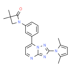 ChemSpider 2D Image | 1-[3-[2-(2,5-Dimethyl-1H-pyrrol-1-yl)[1,2,4]triazolo[1,5-a]pyrimidin-7-yl]phenyl]-3,3-dimethyl-2-azetidinone | C22H22N6O