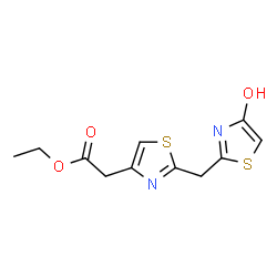 ChemSpider 2D Image | Ethyl {2-[(4-hydroxy-1,3-thiazol-2-yl)methyl]-1,3-thiazol-4-yl}acetate | C11H12N2O3S2