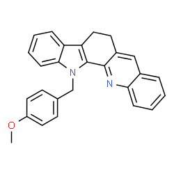 ChemSpider 2D Image | 13-(4-Methoxybenzyl)-6,13-dihydro-5H-indolo[3,2-c]acridine | C27H22N2O