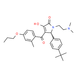 ChemSpider 2D Image | 5-(4-tert-Butylphenyl)-1-[2-(dimethylamino)ethyl]-3-hydroxy-4-(2-methyl-4-propoxybenzoyl)-1,5-dihydro-2H-pyrrol-2-one | C29H38N2O4