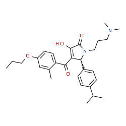 ChemSpider 2D Image | 1-[3-(Dimethylamino)propyl]-3-hydroxy-5-(4-isopropylphenyl)-4-(2-methyl-4-propoxybenzoyl)-1,5-dihydro-2H-pyrrol-2-one | C29H38N2O4