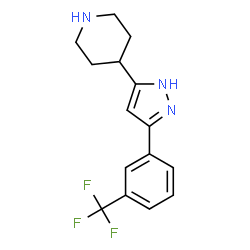 ChemSpider 2D Image | 4-(5-[3-(trifluoromethyl)phenyl]-1H-pyrazol-3-yl)piperidine | C15H16F3N3