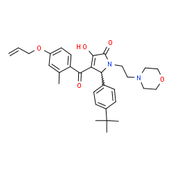 ChemSpider 2D Image | 4-[4-(Allyloxy)-2-methylbenzoyl]-5-(4-tert-butylphenyl)-3-hydroxy-1-[2-(morpholin-4-yl)ethyl]-1,5-dihydro-2H-pyrrol-2-one | C31H38N2O5