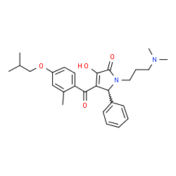 ChemSpider 2D Image | 1-[3-(Dimethylamino)propyl]-3-hydroxy-4-(4-isobutoxy-2-methylbenzoyl)-5-phenyl-1,5-dihydro-2H-pyrrol-2-one | C27H34N2O4