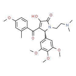 ChemSpider 2D Image | 1-(2-Dimethylamino-ethyl)-3-hydroxy-4-(4-methoxy-2-methyl-benzoyl)-5-(3,4,5-trimethoxy-phenyl)-1,5-dihydro-pyrrol-2-one | C26H32N2O7