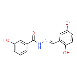 ChemSpider 2D Image | N'-[(E)-(5-Bromo-2-hydroxyphenyl)methylene]-3-hydroxybenzohydrazide | C14H11BrN2O3