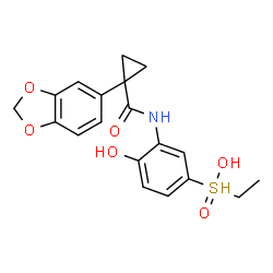 ChemSpider 2D Image | 1-(1,3-benzodioxol-5-yl)-N-[5-(ethyl-hydroxy-oxo-$l^{5}-sulfanyl)-2-hydroxy-phenyl]cyclopropanecarboxamide | C19H20NO6S