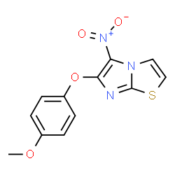 ChemSpider 2D Image | 6-(4-Methoxyphenoxy)-5-nitroimidazo[2,1-b][1,3]thiazole | C12H9N3O4S