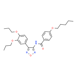 ChemSpider 2D Image | N-[4-(3,4-Dipropoxyphenyl)-1,2,5-oxadiazol-3-yl]-4-(pentyloxy)benzamide | C26H33N3O5