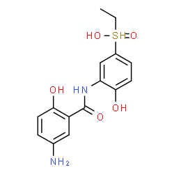 ChemSpider 2D Image | 5-amino-N-[5-(ethyl-hydroxy-oxo-$l^{5}-sulfanyl)-2-hydroxy-phenyl]-2-hydroxy-benzamide | C15H17N2O5S