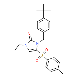 ChemSpider 2D Image | 1-Ethyl-4-[(4-methylphenyl)sulfonyl]-3-[4-(2-methyl-2-propanyl)benzyl]-1,3-dihydro-2H-imidazol-2-one | C23H28N2O3S