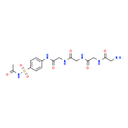 ChemSpider 2D Image | Glycylglycylglycyl-N-[4-(acetylsulfamoyl)phenyl]glycinamide | C16H22N6O7S