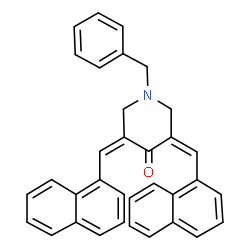 ChemSpider 2D Image | (3Z,5Z)-1-Benzyl-3,5-bis(1-naphthylmethylene)-4-piperidinone | C34H27NO