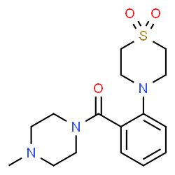 ChemSpider 2D Image | [2-(1,1-Dioxido-4-thiomorpholinyl)phenyl](4-methyl-1-piperazinyl)methanone | C16H23N3O3S