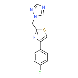 ChemSpider 2D Image | 1-{[4-(4-Chlorophenyl)-1,3-thiazol-2-yl]methyl}-1H-1,2,4-triazole | C12H9ClN4S