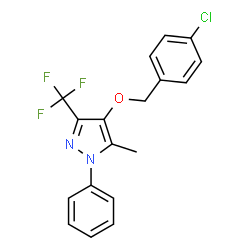 ChemSpider 2D Image | 4-[(4-Chlorobenzyl)oxy]-5-methyl-1-phenyl-3-(trifluoromethyl)-1H-pyrazole | C18H14ClF3N2O