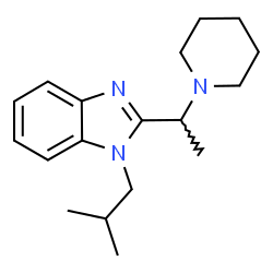 ChemSpider 2D Image | 1-Isobutyl-2-[1-(1-piperidinyl)ethyl]-1H-benzimidazole | C18H27N3