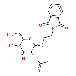 ChemSpider 2D Image | 2-(1,3-Dioxo-1,3-dihydro-2H-isoindol-2-yl)ethyl 2-acetamido-2-deoxyhexopyranoside | C18H22N2O8