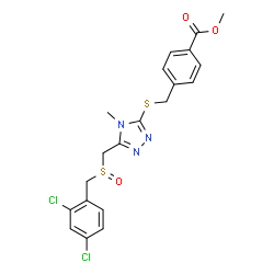 ChemSpider 2D Image | Methyl 4-{[(5-{[(2,4-dichlorobenzyl)sulfinyl]methyl}-4-methyl-4H-1,2,4-triazol-3-yl)sulfanyl]methyl}benzoate | C20H19Cl2N3O3S2