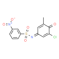 ChemSpider 2D Image | N-[(1E)-3-Chloro-5-methyl-4-oxo-2,5-cyclohexadien-1-ylidene]-3-nitrobenzenesulfonamide | C13H9ClN2O5S