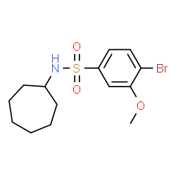 ChemSpider 2D Image | 4-Bromo-N-cycloheptyl-3-methoxybenzenesulfonamide | C14H20BrNO3S