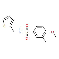 ChemSpider 2D Image | 4-Methoxy-3-methyl-N-(2-thienylmethyl)benzenesulfonamide | C13H15NO3S2
