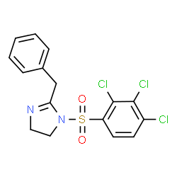 ChemSpider 2D Image | 2-Benzyl-1-[(2,3,4-trichlorophenyl)sulfonyl]-4,5-dihydro-1H-imidazole | C16H13Cl3N2O2S