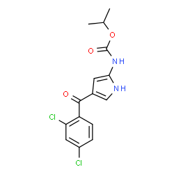 ChemSpider 2D Image | Isopropyl [4-(2,4-dichlorobenzoyl)-1H-pyrrol-2-yl]carbamate | C15H14Cl2N2O3
