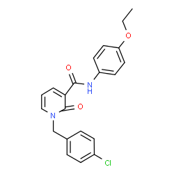ChemSpider 2D Image | 1-(4-Chlorobenzyl)-N-(4-ethoxyphenyl)-2-oxo-1,2-dihydro-3-pyridinecarboxamide | C21H19ClN2O3