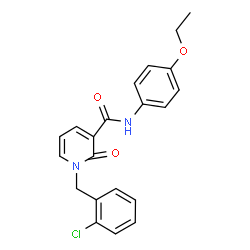 ChemSpider 2D Image | 1-(2-Chlorobenzyl)-N-(4-ethoxyphenyl)-2-oxo-1,2-dihydro-3-pyridinecarboxamide | C21H19ClN2O3