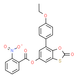 ChemSpider 2D Image | 7-(4-Ethoxyphenyl)-2-oxo-1,3-benzoxathiol-5-yl 2-nitrobenzoate | C22H15NO7S